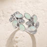 Women's Sterling Silver Chatelain Ash Ring with Crushed Cream Opal