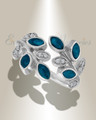 Women's Sterling Silver Chatelain Ash Ring with Aqua