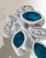 Women's Sterling Silver Chatelain Ash Ring with Aqua