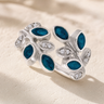 Women's Sterling Silver Chatelain Ash Ring with Aqua