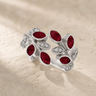 Women's Sterling Silver Chatelain Ash Ring with Scarlet Pearl Opal