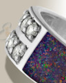 Men's Sterling Silver Yellowstone Ash Ring with Black Flame Opal