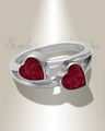 Women's Sterling Silver Thornley Ash Ring with Scarlet Pearl Opal