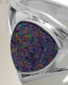 Women's Sterling Silver Willowbrook Ash Ring with Black Flame Opal