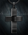 Trendy Cross with Black Finish Keepsake Urn Jewelry