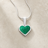 Solid 14K White Gold Pinion Heart Ash Resin Jewelry