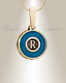 Solid 14K Gold Cobalt Monogram Ash Resin Jewelry