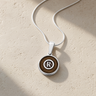 Solid 14K White Gold Carob Monogram Ash Resin Jewelry