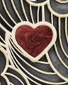 Solid 14K Gold Crimson Heart Rectangular Ash Resin Jewelry