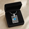 Solid 14K White Gold Aquamarine Heart Rectangular Ash Resin Jewelry