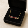 Solid 14K Gold Crimson Barred Ash Resin Jewelry