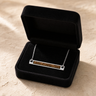 Solid 14K White Gold Carob Barred Ash Resin Jewelry