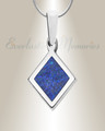 Solid 14K White Gold Modest Diamond  with Opal Blue Waters Ash Resin Jewelry