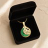Solid 14K Gold Love You To The Moon with Seafoam Ash Resin Jewelry