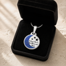 Solid 14K White Gold Love You To The Moon with Opal Blue Waters Ash Resin Jewelry