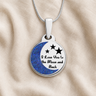 Solid 14K White Gold Love You To The Moon with Opal Blue Waters Ash Resin Jewelry