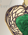 Solid 14K Gold Paradise Heart with Seafoam Ash Resin Jewelry