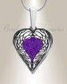Solid 14K White Gold Paradise Heart with Lilac Pearl Opal Ash Resin Jewelry