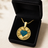 Solid 14K Gold Enlightened Round with Vert Ash Resin Jewelry