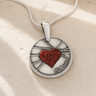 Solid 14K White Gold Enlightened Round with Crimson Ash Resin Jewelry