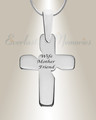 Solid 14K White Gold Honoring Cross with Black Flame Opal Ash Resin Jewelry