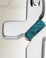 Solid 14K White Gold Honoring Cross with Aqua Ash Resin Jewelry
