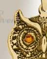 Solid 14K Gold Wise Owl Birthstone with Mullberry Ash Resin Jewelry