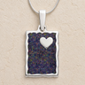 Solid 14K White Gold Adored Rectangle with Black Flame Opal Ash Resin Jewelry