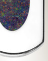 Solid 14K White Gold Honored Rectangle with Black Flame Opal Ash Resin Jewelry
