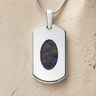 Solid 14K White Gold Honored Rectangle with Black Flame Opal Ash Resin Jewelry