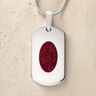 Solid 14K White Gold Honored Rectangle with Scarlet Pearl Opal Ash Resin Jewelry