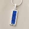 Solid 14K White Gold Lasting Long Rectangle with Opal Blue Waters Ash Resin Jewelry