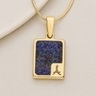 Solid 14K Gold Pleasing Rectangle Ash Resin Jewelry