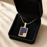 Solid 14K Gold Pleasing Rectangle Ash Resin Jewelry