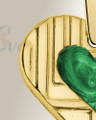 Solid 14K Gold Lined Heart with Seafoam Ash Resin Jewelry