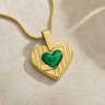Solid 14K Gold Lined Heart with Seafoam Ash Resin Jewelry
