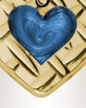 Solid 14K Gold Woven Heart with Cobalt Ash Resin Jewelry