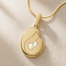 Solid 14K Gold Beloved with Cream Ash Resin Jewelry
