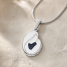 Solid 14K White Gold Beloved with Slate Ash Resin Jewelry