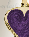 Solid 14K Gold Feathered Heart with Mullberry Ash Resin Jewelry