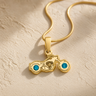 Solid 14K Gold Riding Along with Aqua Ash Resin Jewelry