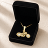 Solid 14K Gold Riding Along with Cream Ash Resin Jewelry