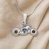 Solid 14K White Gold Riding Along with Carob Ash Resin Jewelry