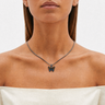 Solid 14K White Gold Lovable Butterfly with Crushed Cream Opal Ash Resin Jewelry