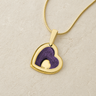 Solid 14K Gold Two Of A Kind Heart with Mullberry Ash Resin Jewelry