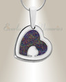 Solid 14K White Gold Two Of A Kind Heart with Black Flame Opal Ash Resin Jewelry
