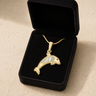 Solid 14K Gold Jubilant Dolphin with Cream Ash Resin Jewelry