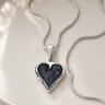 Feathered Heart Sterling Silver with Slate Ash Resin Jewelry