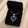 Feathered Heart Sterling Silver with Slate Ash Resin Jewelry