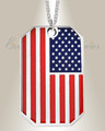 Solid 14K White Gold American Flag  Ash Resin Jewelry